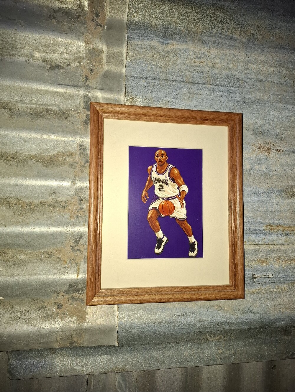 8 Bit Mitch Richmond Retro NBA Sacramento Kings Framed Art Print By Neon Nicho